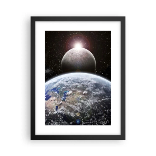 Plakat i sort ramme - Kosmisk landskab - solopgang - 30x40 cm