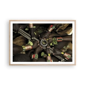 Plakat i ramme af lyst egetræ - Vi er sammen - 91x61 cm