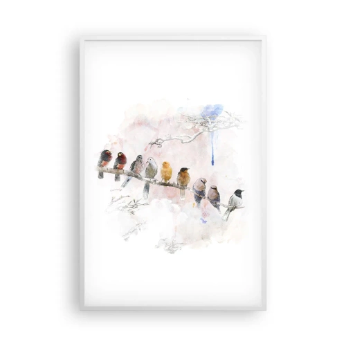 Plakat i hvid ramme - Møde med vinger - 61x91 cm