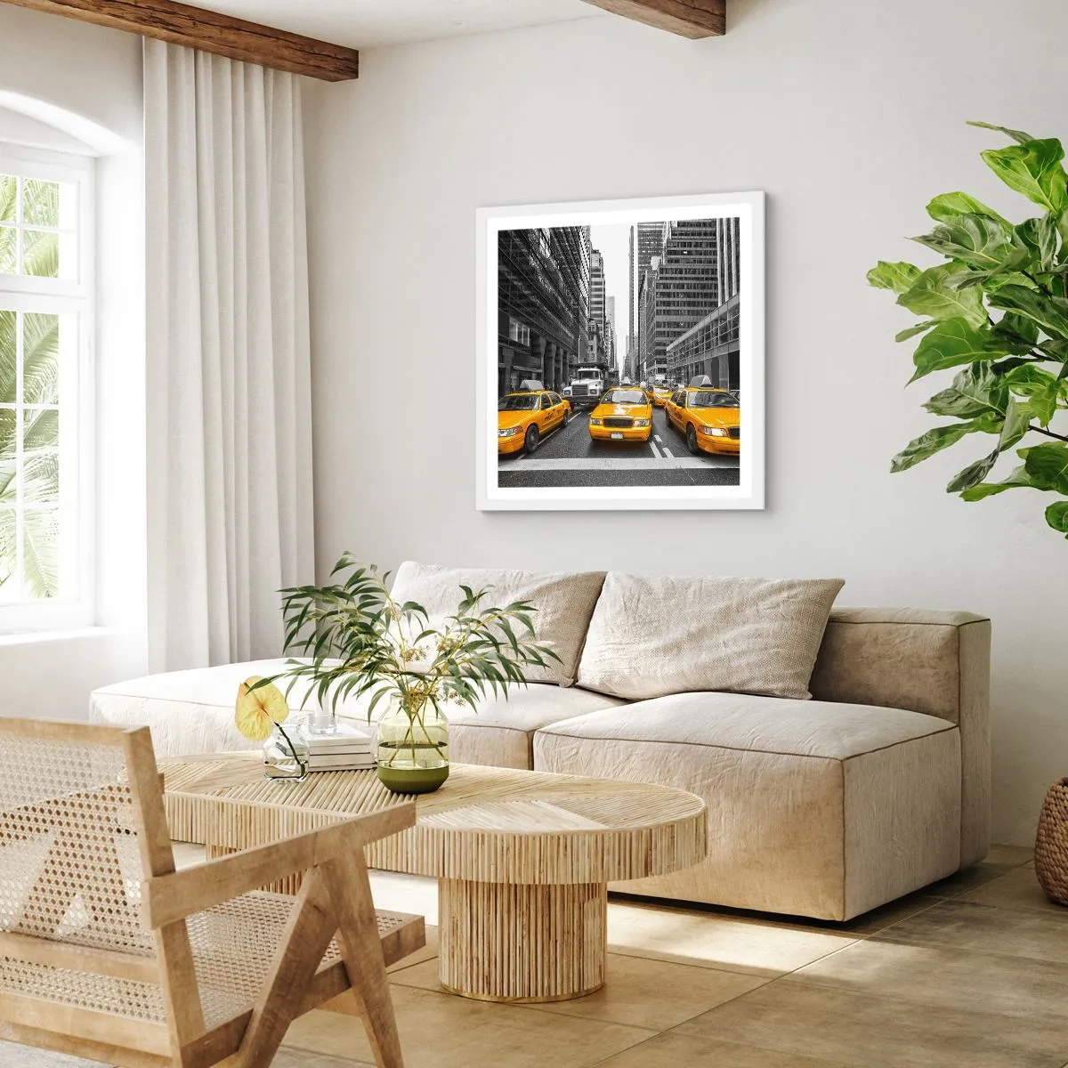 Plakat i hvid ramme - Det er os, der farver byen - 30x30 cm