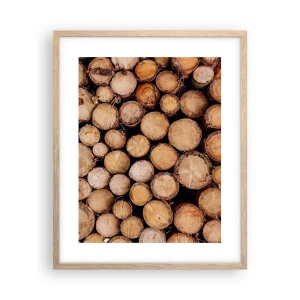 Plakat i ramme af lyst egetræ - En ny begyndelse - 40x50 cm