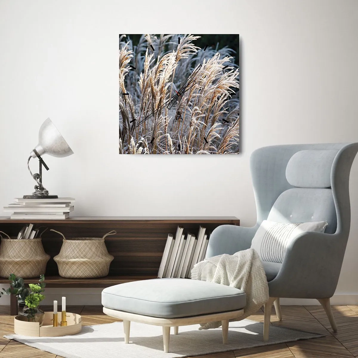 Vægur, Uret - Pyntet med frost - 40x40 cm