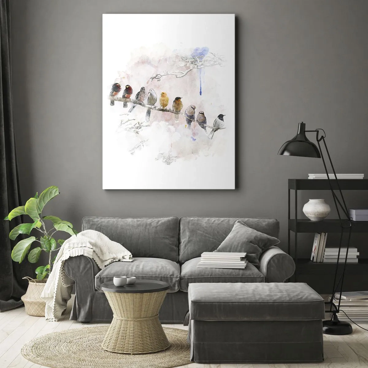 Lærredstryk - Billede på lærred - Møde med vinger - 50x70 cm
