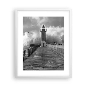 Plakat i hvid ramme - Frygtløs  - 40x50 cm