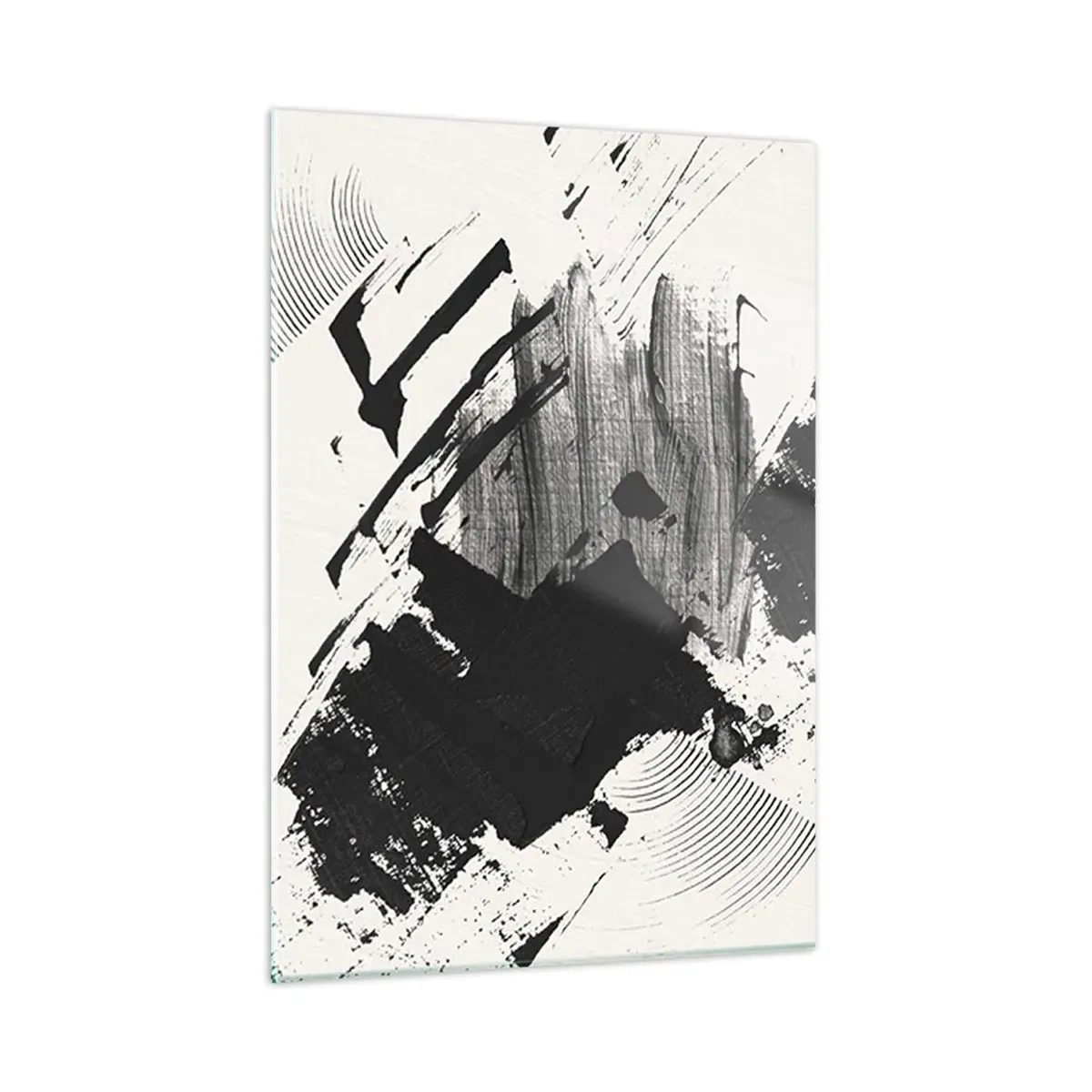 Billede på glas - Abstraktion - det sortes udtryk - 50x70 cm