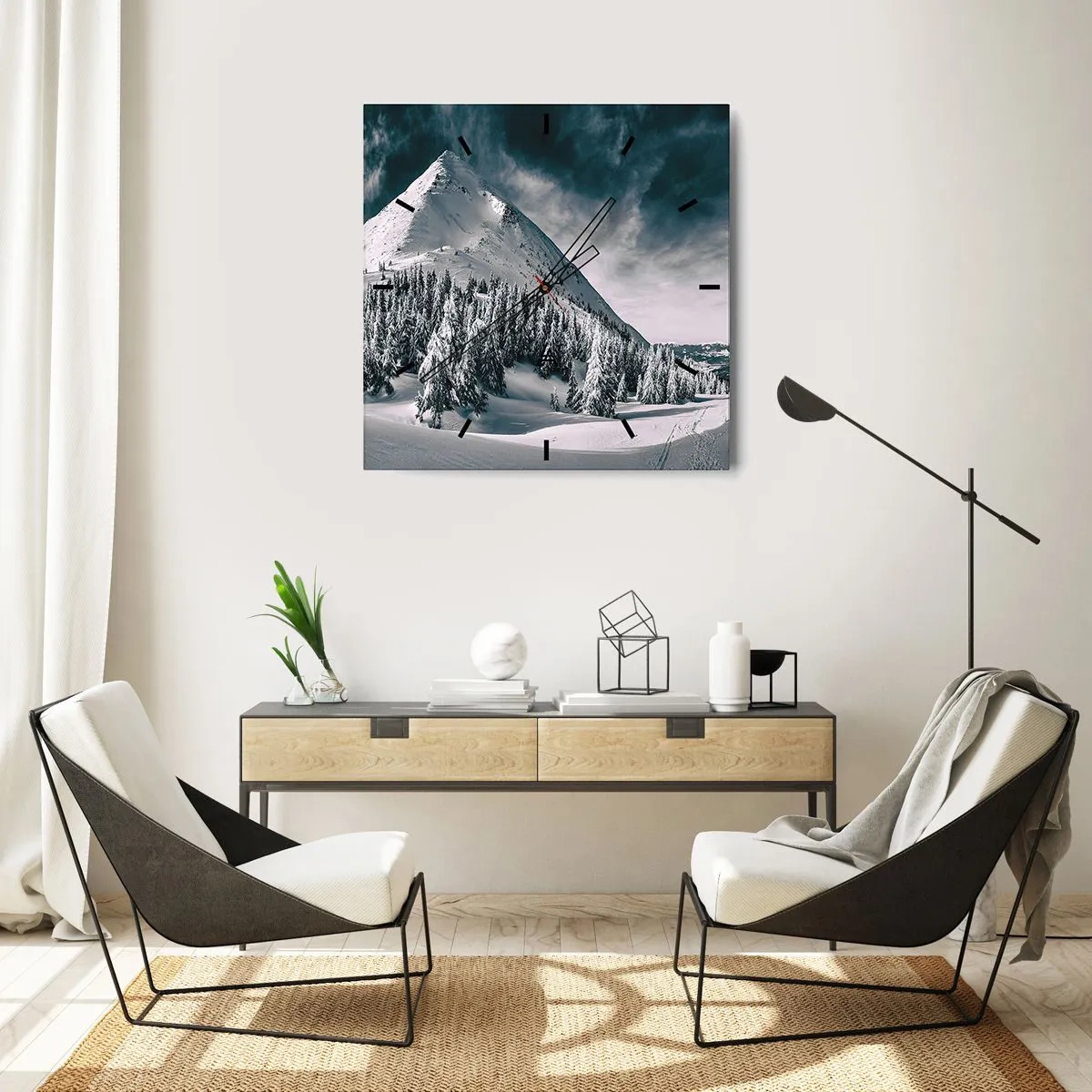 Vægur, Uret - Land med sne og is - 40x40 cm