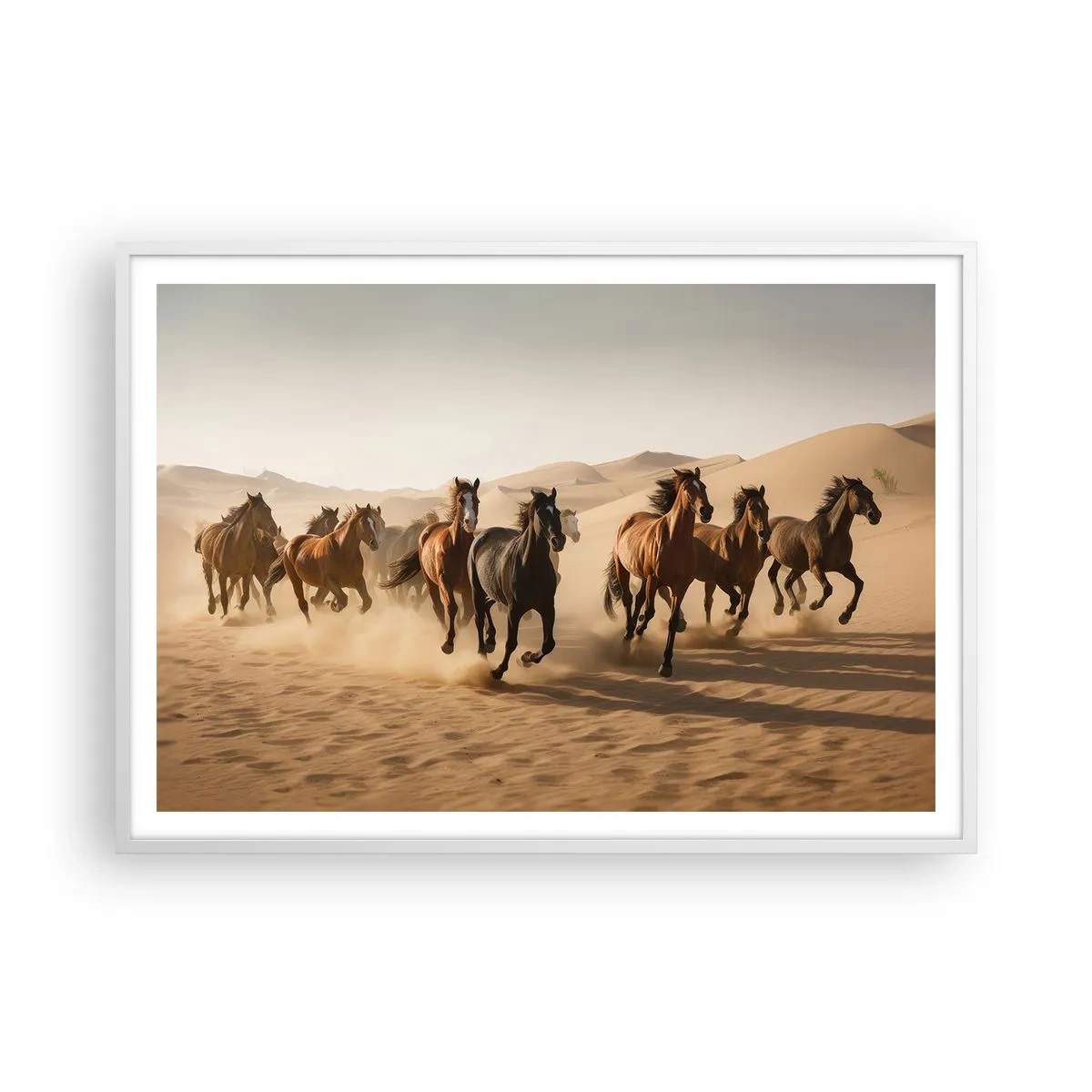 Plakat i hvid ramme - Fri som vinden - 100x70 cm