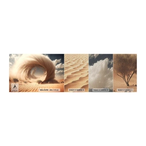 Prøve Fototapet Premium Sand - Åben portal - Sand, Ørken, En sandstorm - 100x30 cm
