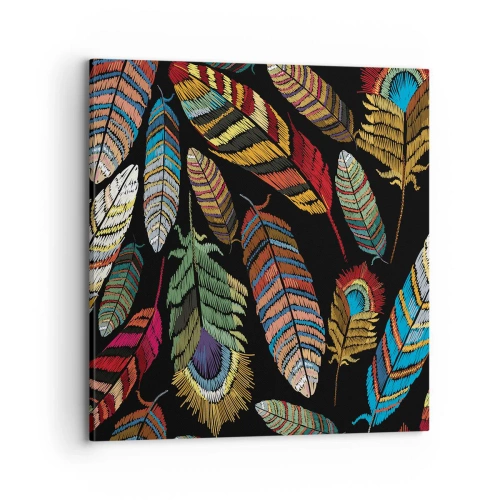 Lærredstryk - Billede på lærred - Fuglekarneval - 70x70 cm