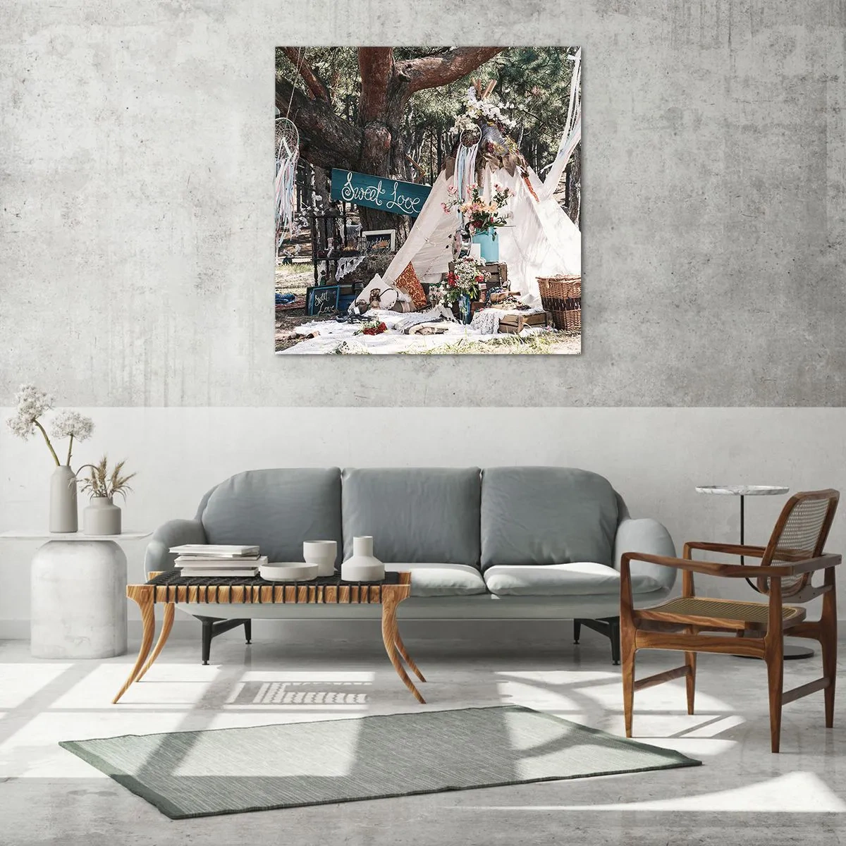 Billede på glas - Make love… - 70x70 cm