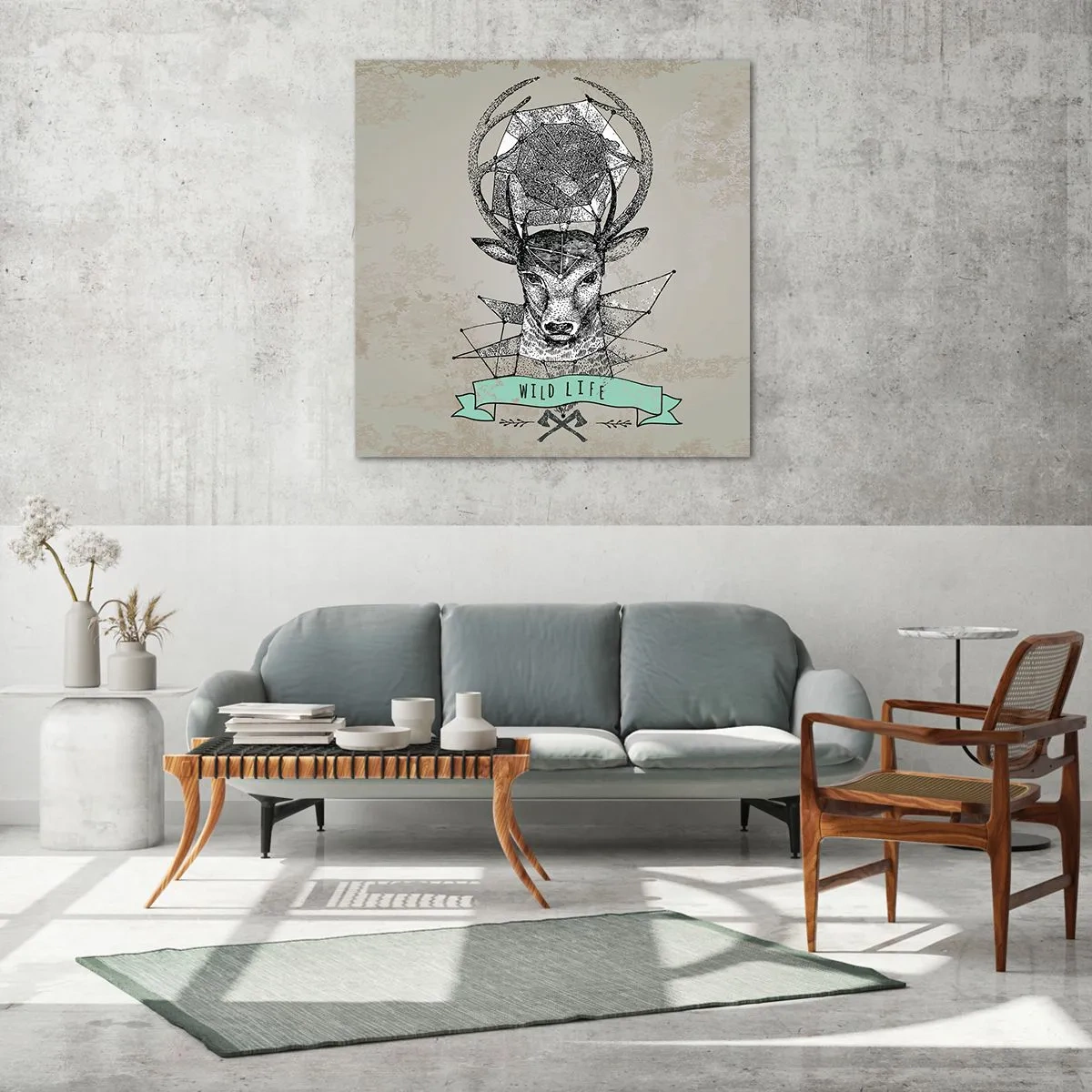 Billede på glas - Synet af sankt Hubertus - 40x40 cm