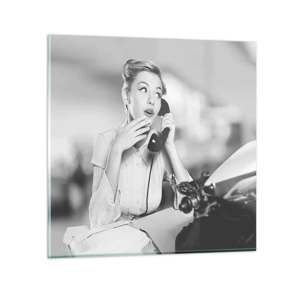 Billede på glas - Hej, vi er i 1950'erne. - 40x40 cm