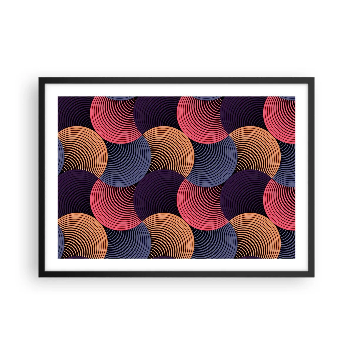 Plakat i sort ramme - I en cirkulær rytme - 70x50 cm