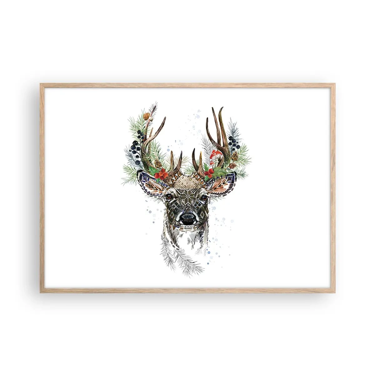 Plakat i ramme af lyst egetræ - I festlig påklædning - 100x70 cm