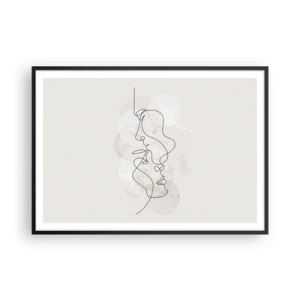 Plakat i sort ramme - Omfavnet i en omfavnelse - 100x70 cm