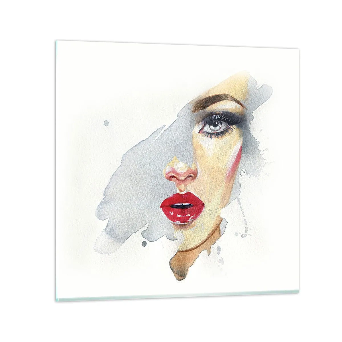 Billede på glas - Refleksion i en vanddråbe - 60x60 cm