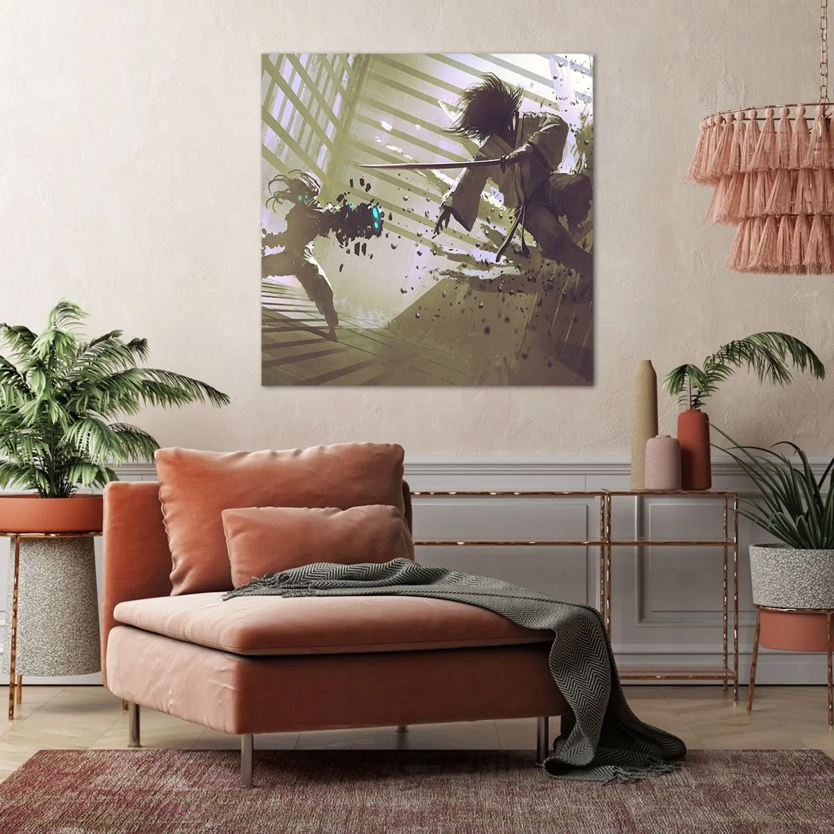 Lærredstryk - Billede på lærred - Og du kan være en samurai - 50x50 cm