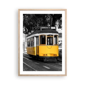 Plakat i ramme af lyst egetræ - Og en fado i baggrunden - 50x70 cm
