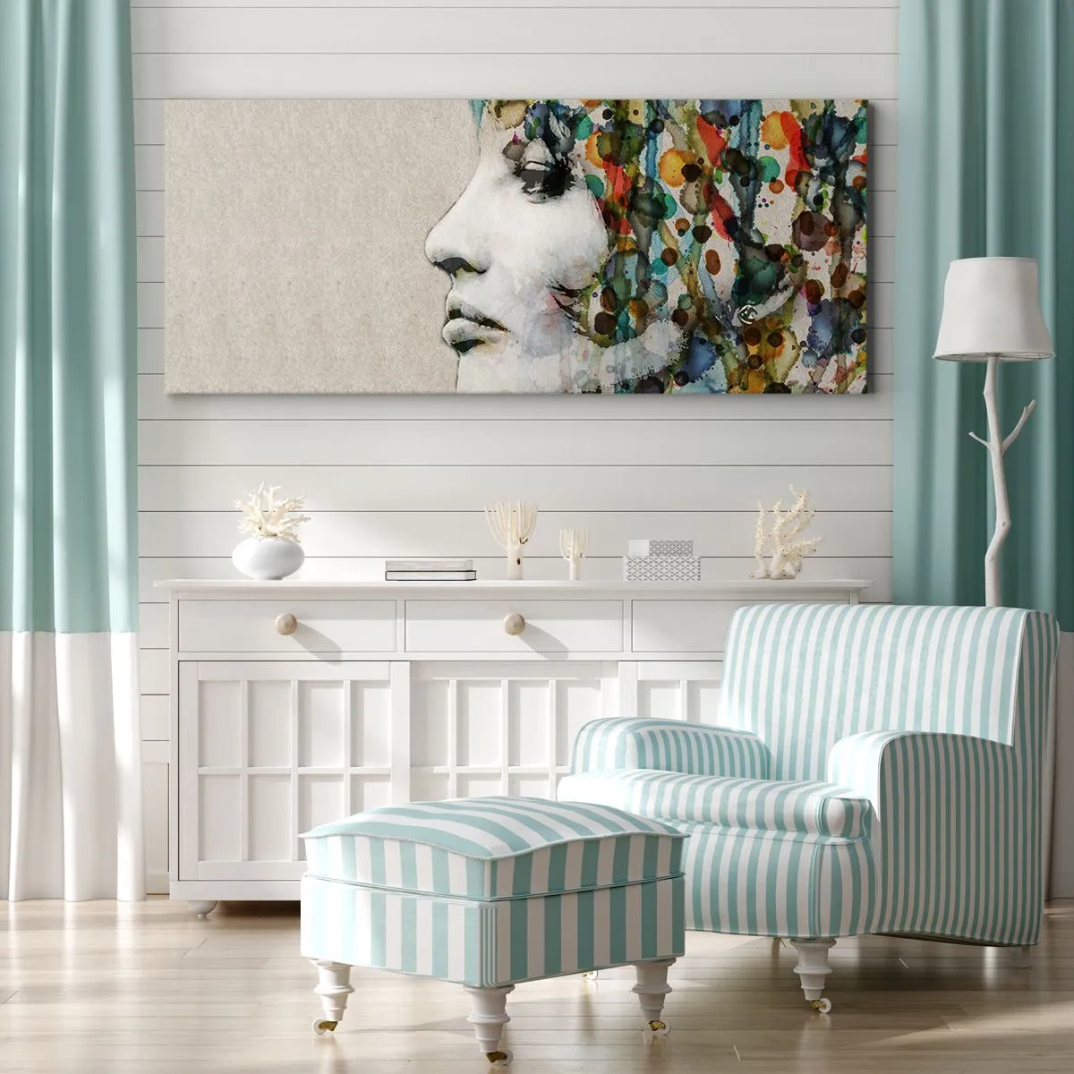 Lærredstryk - Billede på lærred - Hun kom ud af den grå - 100x40 cm