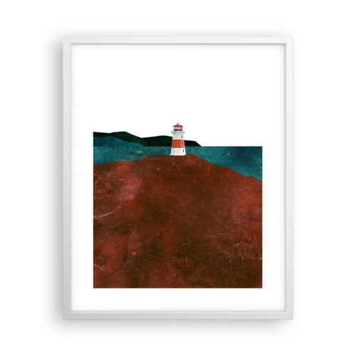 Plakat i hvid ramme - Med blikket rettet mod havet - 40x50 cm