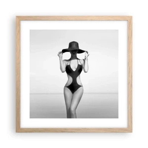 Plakat i ramme af lyst egetræ - Mit navn er Elegance - 40x40 cm