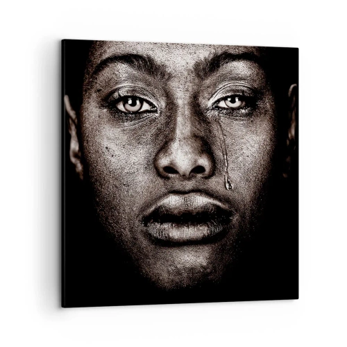 Lærredstryk - Billede på lærred - Én tåre - 50x50 cm