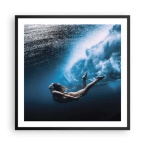 Plakat i sort ramme - Den moderne havfrue - 60x60 cm