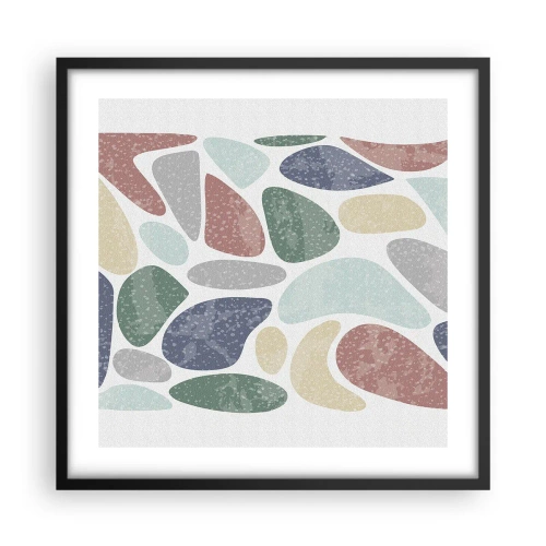 Plakat i sort ramme - Mosaik af pulveriserede farver - 50x50 cm