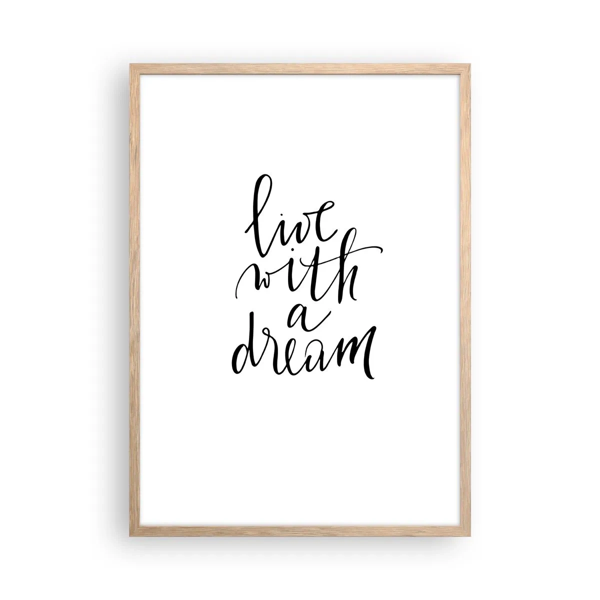 Plakat i ramme af lyst egetræ - Of course - 50x70 cm