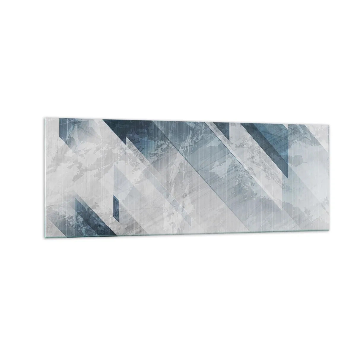 Billede på glas - Rumlig komposition - bevægelse af gråtoner - 140x50 cm
