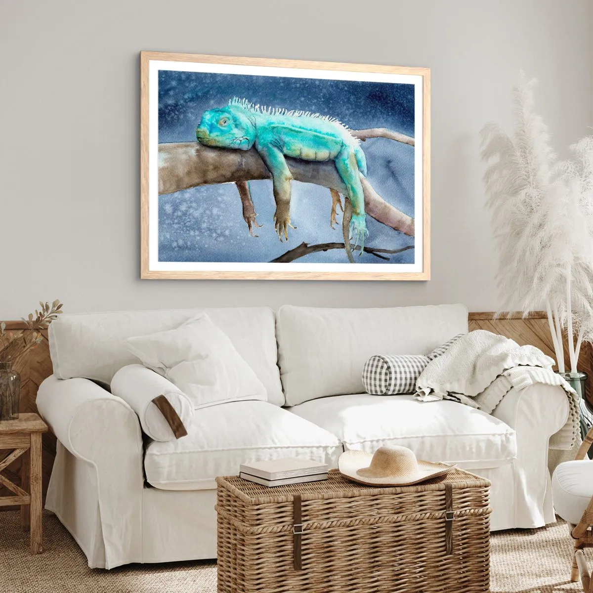 Plakat i ramme af lyst egetræ - Det er godt! - 91x61 cm