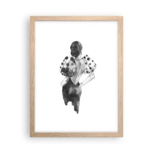 Plakat i ramme af lyst egetræ - Den gik lige forbi - 30x40 cm