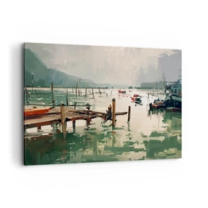 Lærredstryk - Billede på lærred - Dækket af en smeltet måne - 100x70 cm