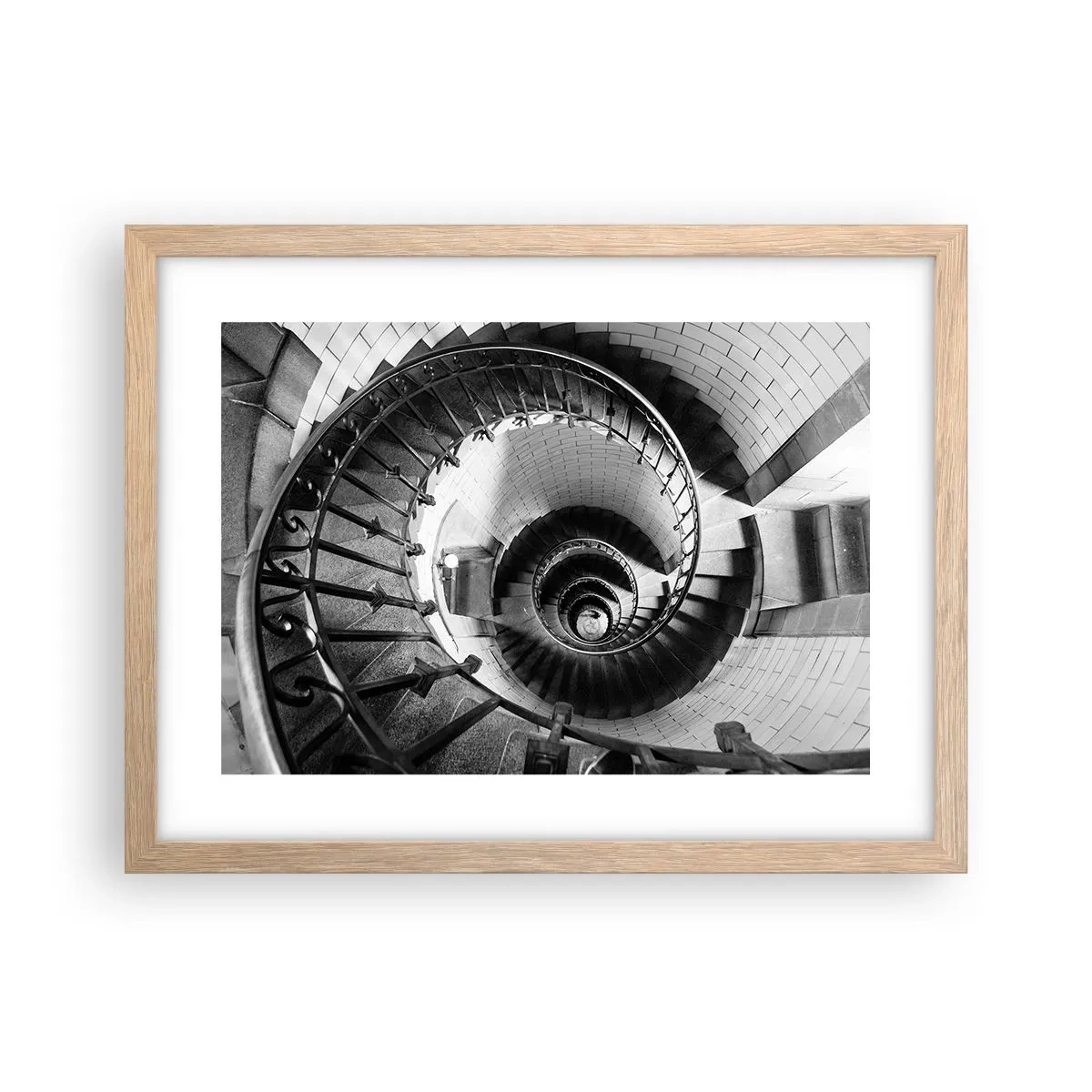 Plakat i ramme af lyst egetræ - Højt og højere - 40x30 cm