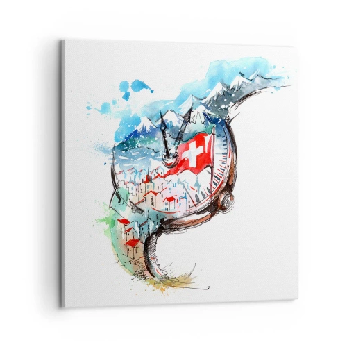 Lærredstryk - Billede på lærred - Schweiz' ånd - 50x50 cm