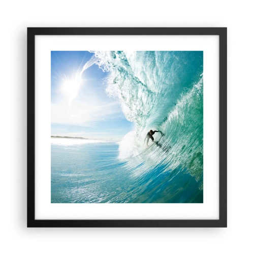 Plakat i sort ramme - Altid på bølgen - 40x40 cm