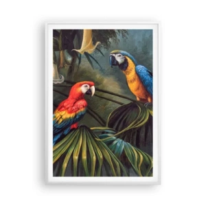 Plakat i hvid ramme - Romantik i troperne - 70x100 cm