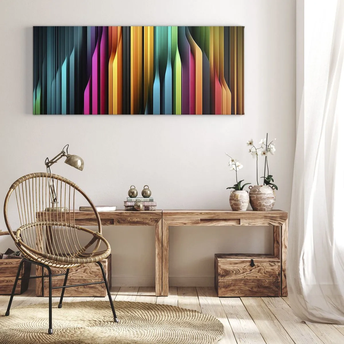 Lærredstryk - Billede på lærred - Lysende orgel - 100x40 cm