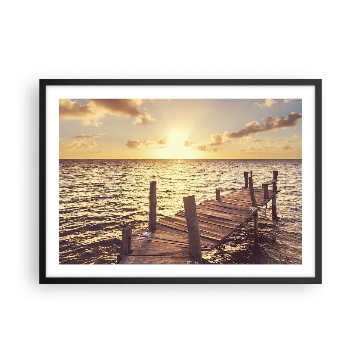 Plakat i sort ramme - Gyldent land af blidhed - 70x50 cm