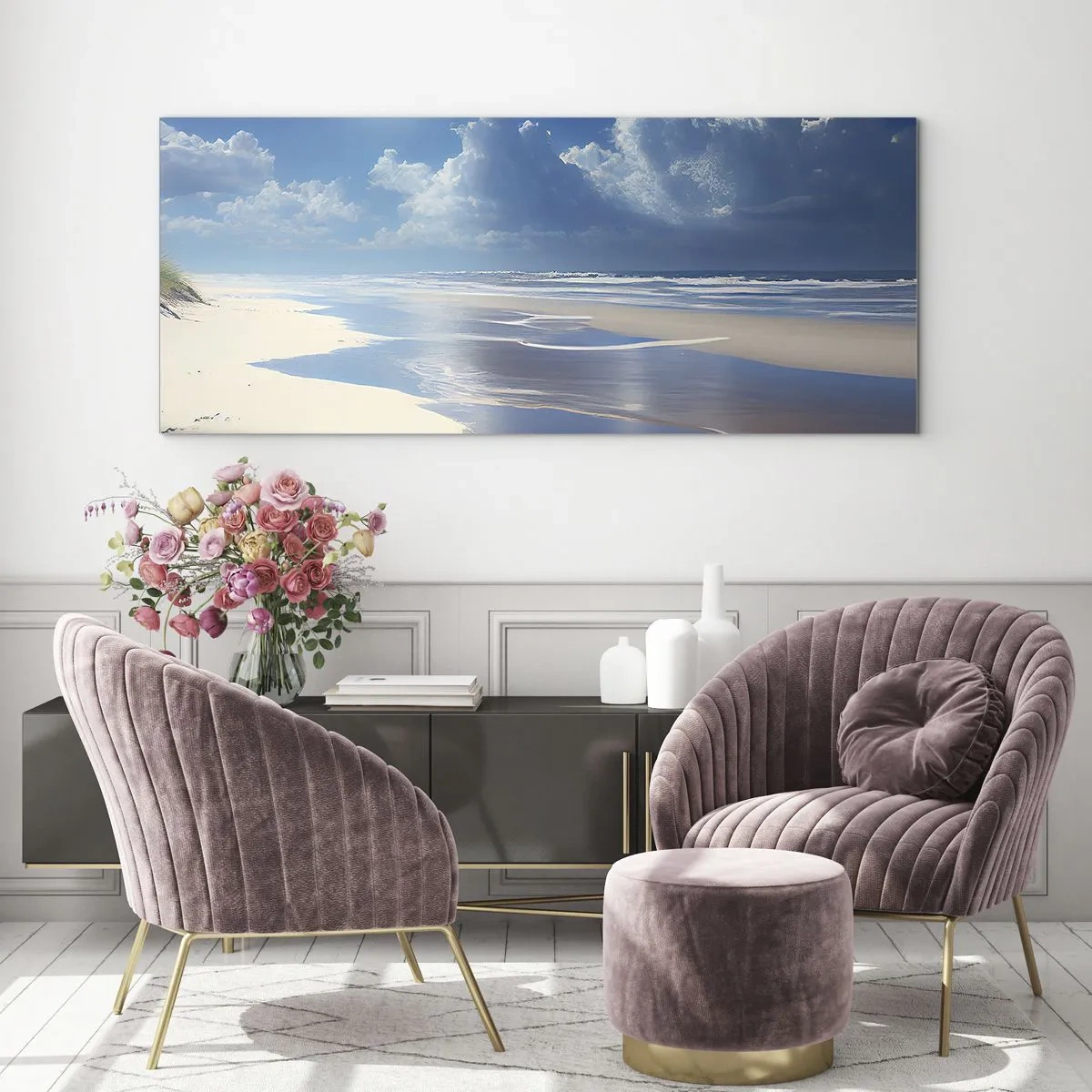 Billede på glas - Ferie i paradis - 140x50 cm