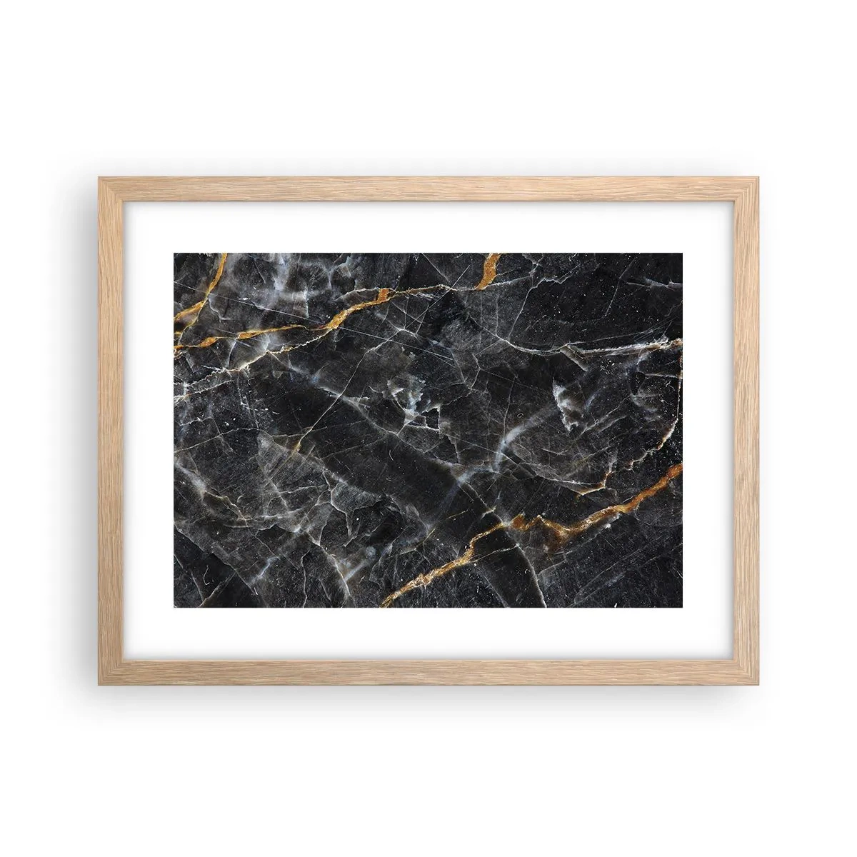 Plakat i ramme af lyst egetræ - En stens indre liv - 40x30 cm