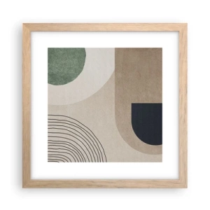 Plakat i ramme af lyst egetræ - Blidheden i en oval - 30x30 cm
