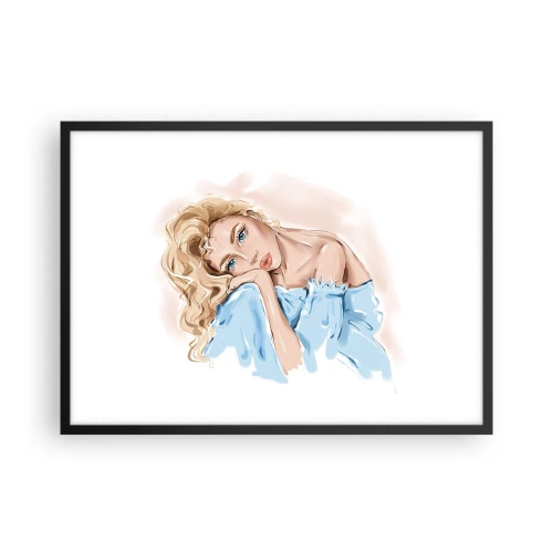 Plakat i sort ramme - Drømmende i blåt - 70x50 cm