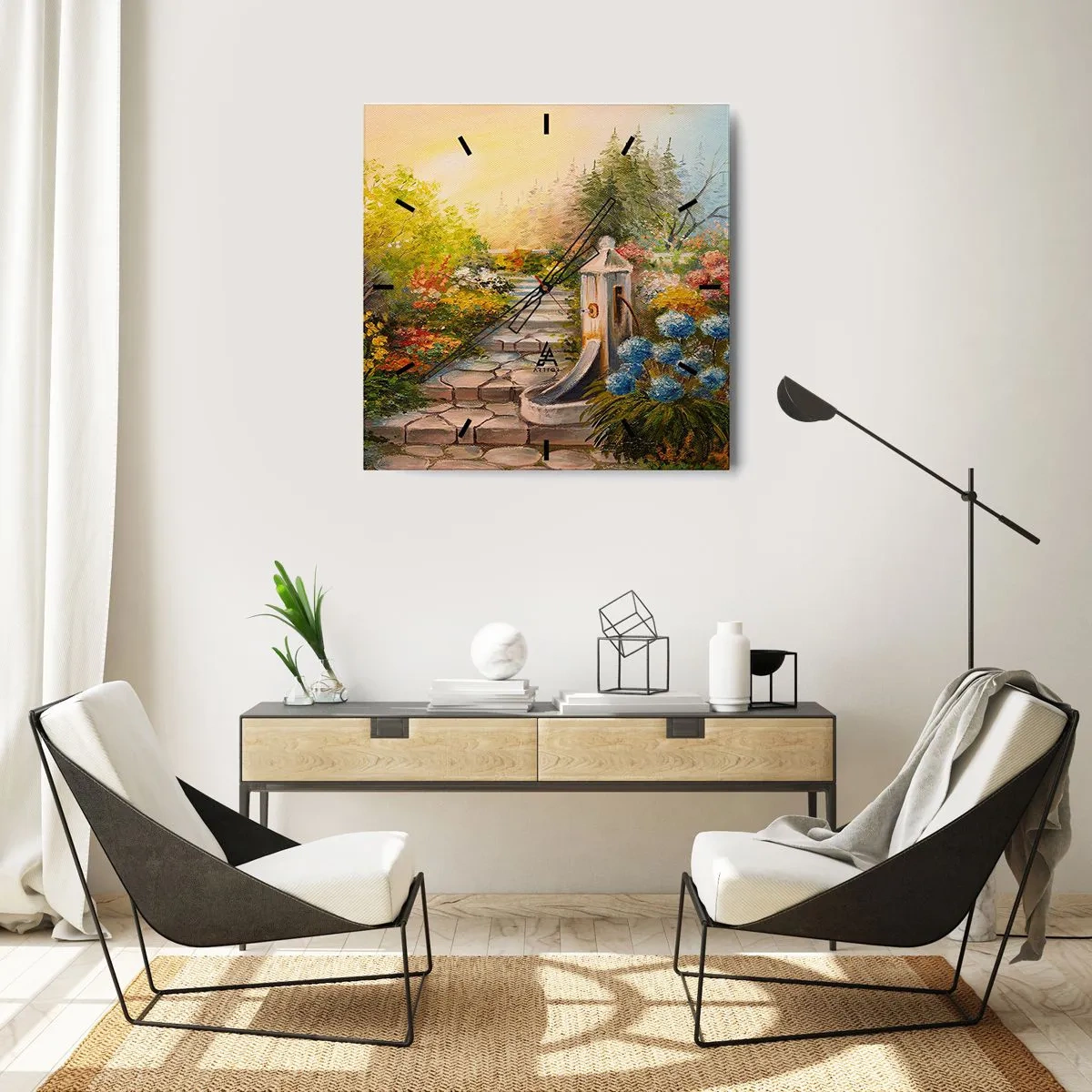 Vægur, Uret - I fuld blomstring - 30x30 cm