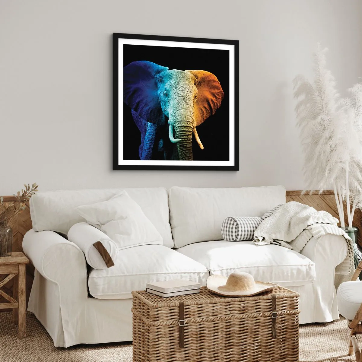 Plakat i sort ramme - Excentrisk, ikke underlig - 30x30 cm