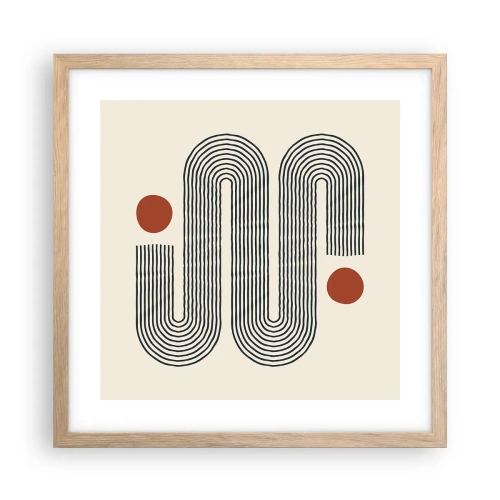 Plakat i ramme af lyst egetræ - Fra start til slut - 40x40 cm