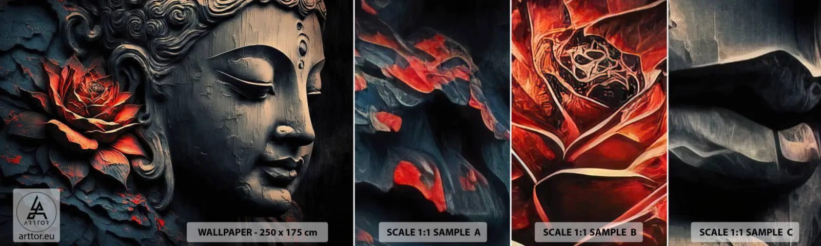 Fototapet Prøve Standard Eco - I pagt med verden - Buddha, Indien, Meditation - 100x30 cm