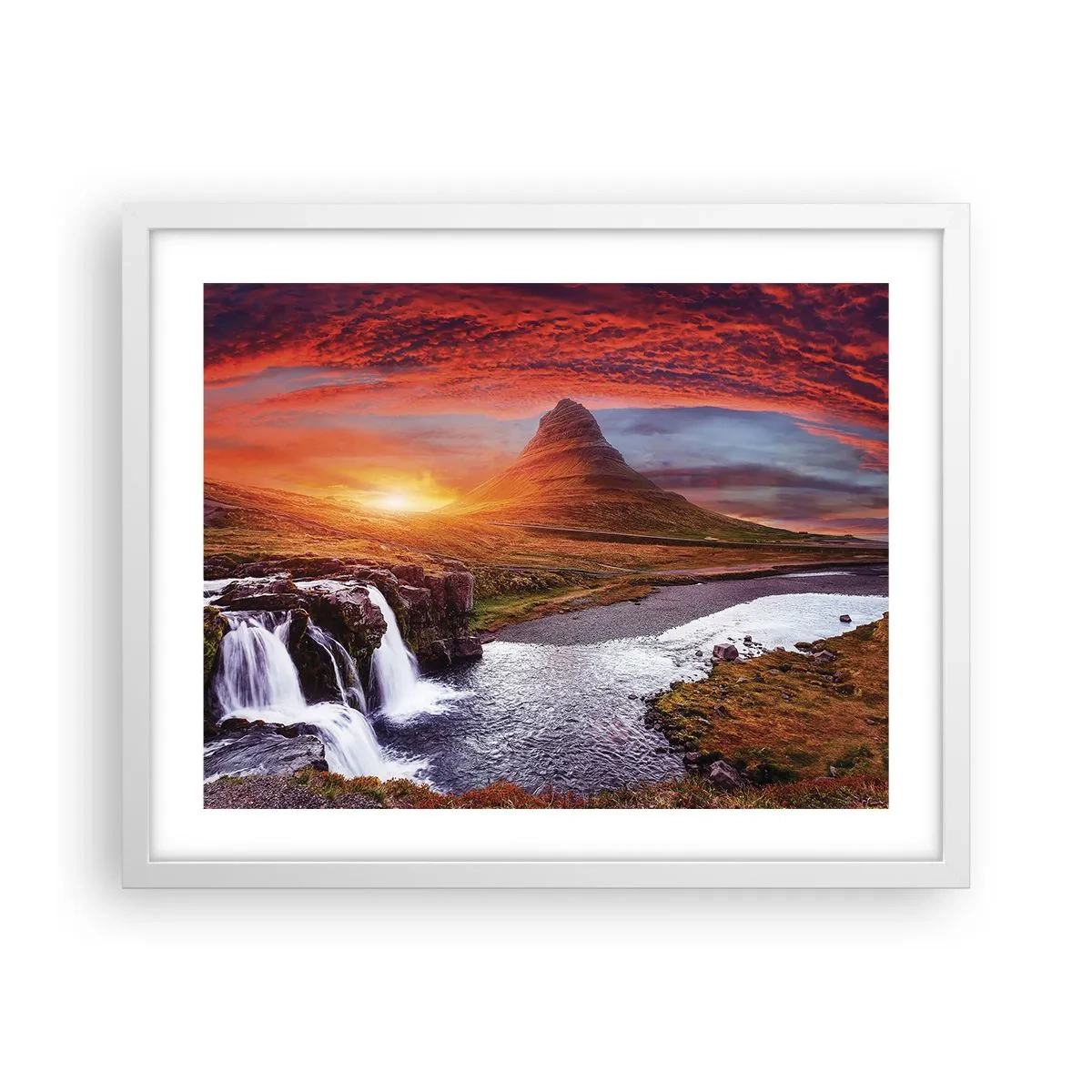 Plakat i hvid ramme - En udsigt over Midgård - 50x40 cm