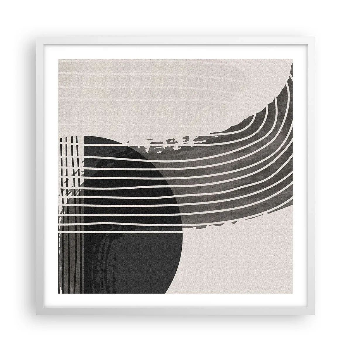 Plakat i hvid ramme - Derhen og tilbage - 60x60 cm