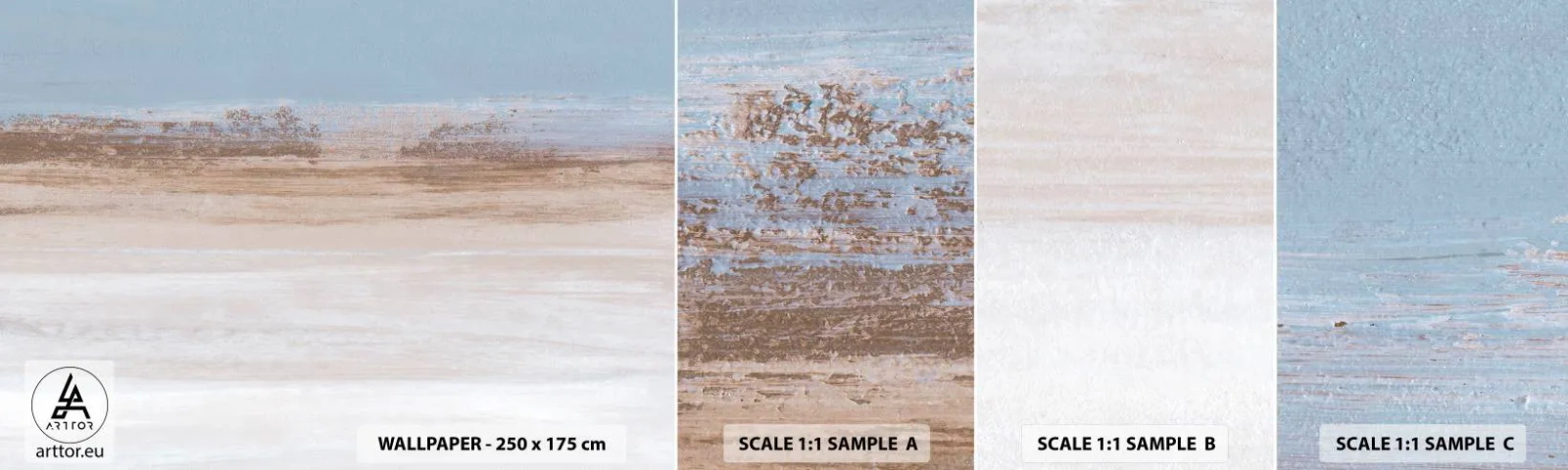 Fototapet Prøve Standard Eco - Tvetydigt landskab - Stykke, Lyse, Minimalisme - 100x30 cm